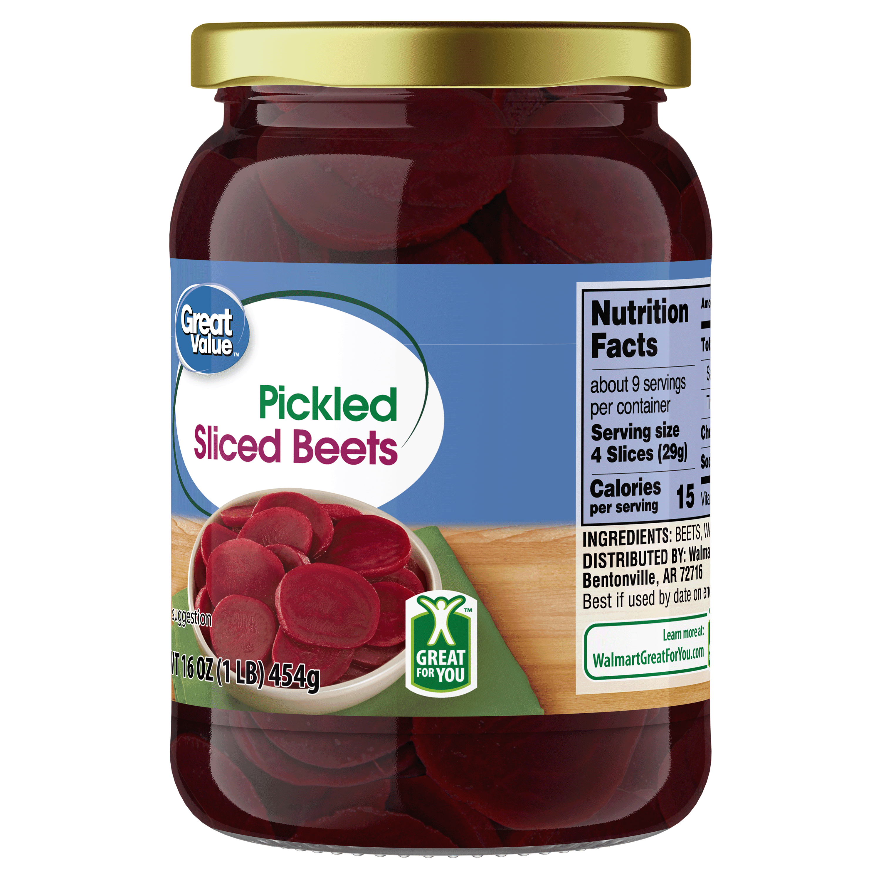 12 pack) Great Value Pickled Sliced Beets, 16 oz
