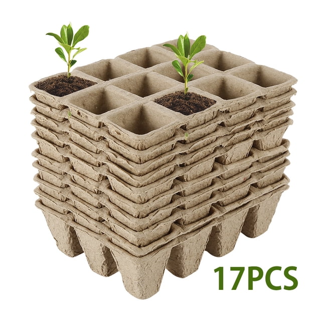 Maceta Para Plántulas Copas Para Plántulas De Fibra Biodegradable, Bandeja Para Plántulas Maceta Para Macetas Bandejas De Inicio Y Bandejas Para El Crecimiento De Semillas Rejilla De Cultivo - 3,5 X 3 Muyoka Hogar