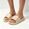 thumbnail image 2 of YOUYEDIAN Sandals for Women Summer Beach Fashion Buckle Deco Comfy Versatile Platform Waterproof Sandals Casual Breathable Open Toe Backless Flat Shoes, 2 of 5