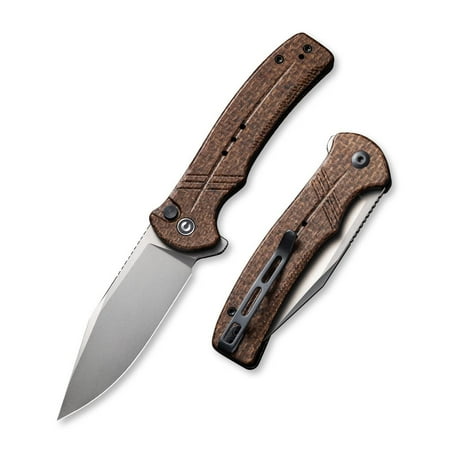 CIVIVI Cogent Button Lock C20038D-6 Knife 14C28N Stainless Steel & Brown Micarta Pocket Knives