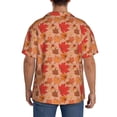 thumbnail image 4 of Zufioo Yellow And Red Maple Leaves Print Mens Button Down Short Sleeve Shirt,Classic Plaid Shirt,Mens Accessories Fashion Shirt-Medium, 4 of 6