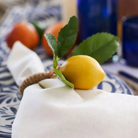 

10X Lemon Napkin Rings Set Lemon Vine Napkin Rings Dinning Table Setting Napkin Holder for Dining Table Holiday Decor