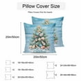 thumbnail image 3 of Waterproof Throw Pillow Covers Set of 2, 26x26 Inch Blue Coastal Christmas Decorative Pillowcases Outdoor Pillow Slip Cushion Covers Set for Couch Tent Nautical Summer Beach Shell Conch, 3 of 7