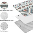 thumbnail image 5 of Multicolor Floral and Geometric Boho Pattern Bathroom Rugs Sets 3 Piece,Toilet Cover Set,Absorbent Non Slip Bathroom Mats Sets with U-Shaped Contour Rug Toilet Rug Set, 5 of 5