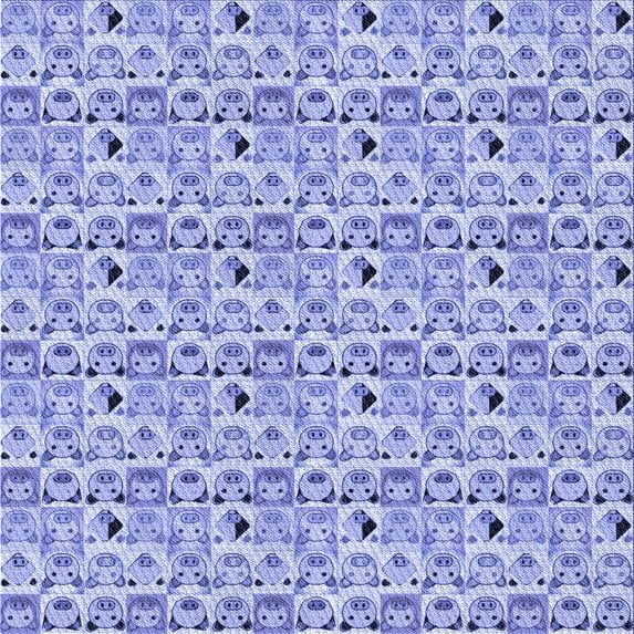 Ahgly Company Indoor Square Patterned Periwinkle Purple Area Rugs, 4' Square