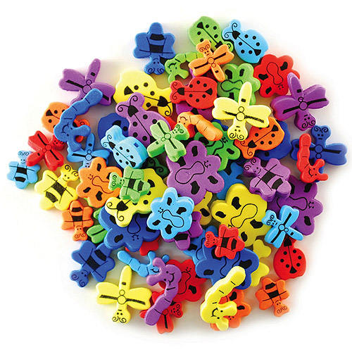 Bead Bugs 63/Pkg Krafty Kids Fun Foam Assorted Animal Beads 6mm