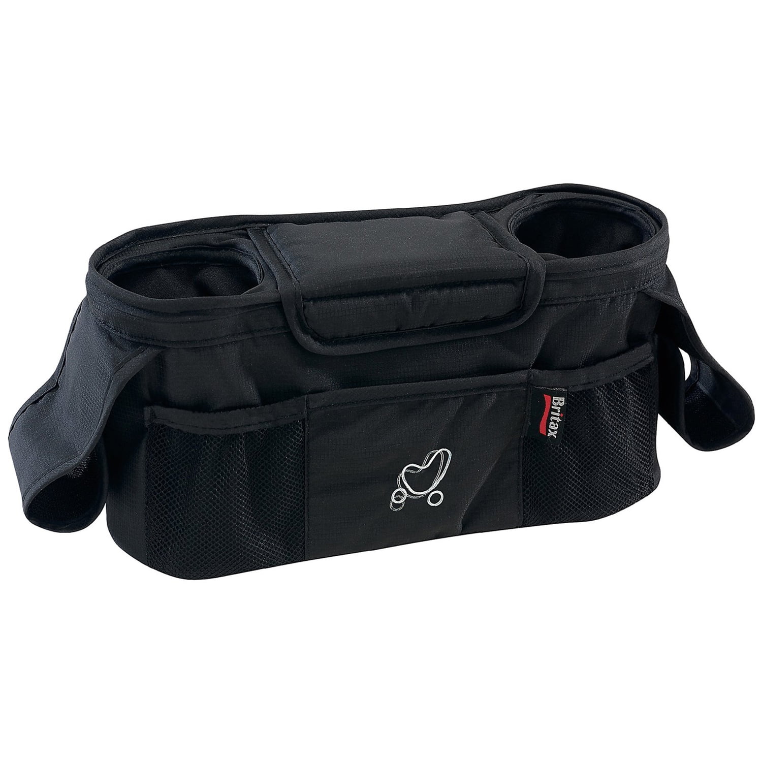 Britax Stroller Organizer with Insulated Beverage Holders, Black
