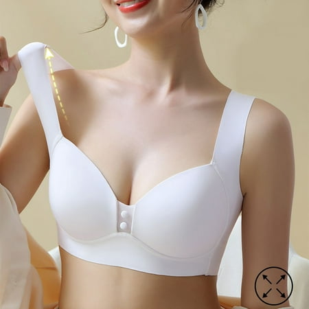 

Qcmgmg Push Up Sexy Wireless Bra for Women Full-Coverage Bras Women s Comfort Lightly Bralette XXXXXL