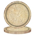 thumbnail image 1 of Wood Grain Paper Plates Theme Birthday Decoration Party Disposable Tableware Paper Napkins Cups Plates Tablecloths Straw Kitchen Color 4 7 Inches, 1 of 6
