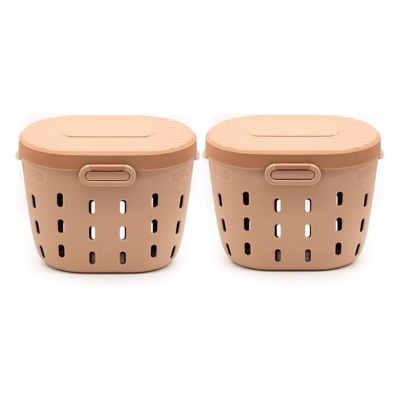 In-Ground Worm Composter Outdoor Farm Compost Bin 7 Gallons BPA-Free Composting System for Raised Garden Beds Tawny Brown, Twin Pack