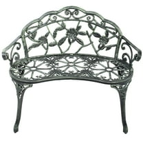 Antique Aluminum Bench Patio Garden Chair Porch Cast for Outdoor Green