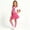 Hot Pink, variant on Girls 4 Piece Cheerleader Outfit 3-13 Years, Dopamine Color Short Sleeve Top Tutu Skirt Shawl & Socks Set, Back to School Performance Photoshoot Costume Blue