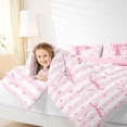 thumbnail image 3 of Erosebridal Pink Initial Alphabet P Full Size Comforter Sets,Cute Coquette Bowknot Kids Bedding Sets For Girls,Pink Reversible,3pcs, 3 of 7