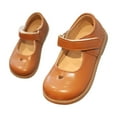 thumbnail image 2 of LIIPEE Girls Boys Sneakers Closed Toe Non- Hook And Loop Strap Flat Shoes Toddler Comfort School Sneaker,Brown,5-5.5 Years, 2 of 8