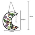 thumbnail image 3 of Crystal Silver Zircon & Stained glass Moon Suncatcher, Real Pressed Flowers in Glass Happy Mother's Day moon, Anniversary Valentines Day , Wind Chime Ornament - Gift for Your Loved One, 3 of 8