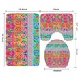 thumbnail image 3 of Colorful Pioneer Flower Pattern Bathroom Rugs Sets 3 Piece,Toilet Cover Set,Absorbent Non Slip Bathroom Mats Sets with U-Shaped Contour Rug Toilet Rug Set, 3 of 5