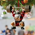 thumbnail image 5 of Darzheoy Christmas Ornaments Big Christmas Tree Ornaments Ornaments for Christmas Tree Two Pendant Decoration Double Print Fitness Muscle Santa, 5 of 6