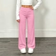 thumbnail image 3 of ITSAME Girls High Waisted Sweatpants Wide Leg Relaxed Fit Solid Color Fall Athletic Casual Joggers Pink Size 5T, 3 of 10