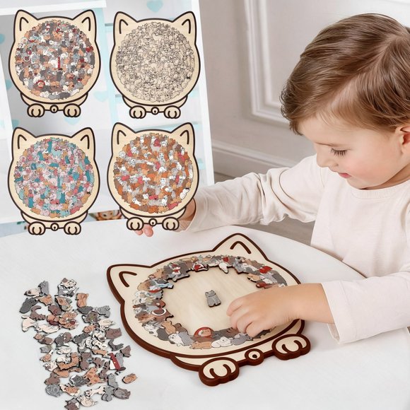 Adornos y Decoraciones de Madera con Formas de Rompecabezas de Colores | Materiales Duraderos | Ideal para Niños y Adultos | Opción de Regalo | Fácil Montaje | 1 Artículo Decorativo