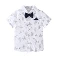 thumbnail image 5 of Faraee Toddler Baby Boy Clothes Suit Gentleman Wedding Outfits Formal Dress Shirt with Bowtie + Suspender Pants Size 1-5 Years Navy, 5 of 8