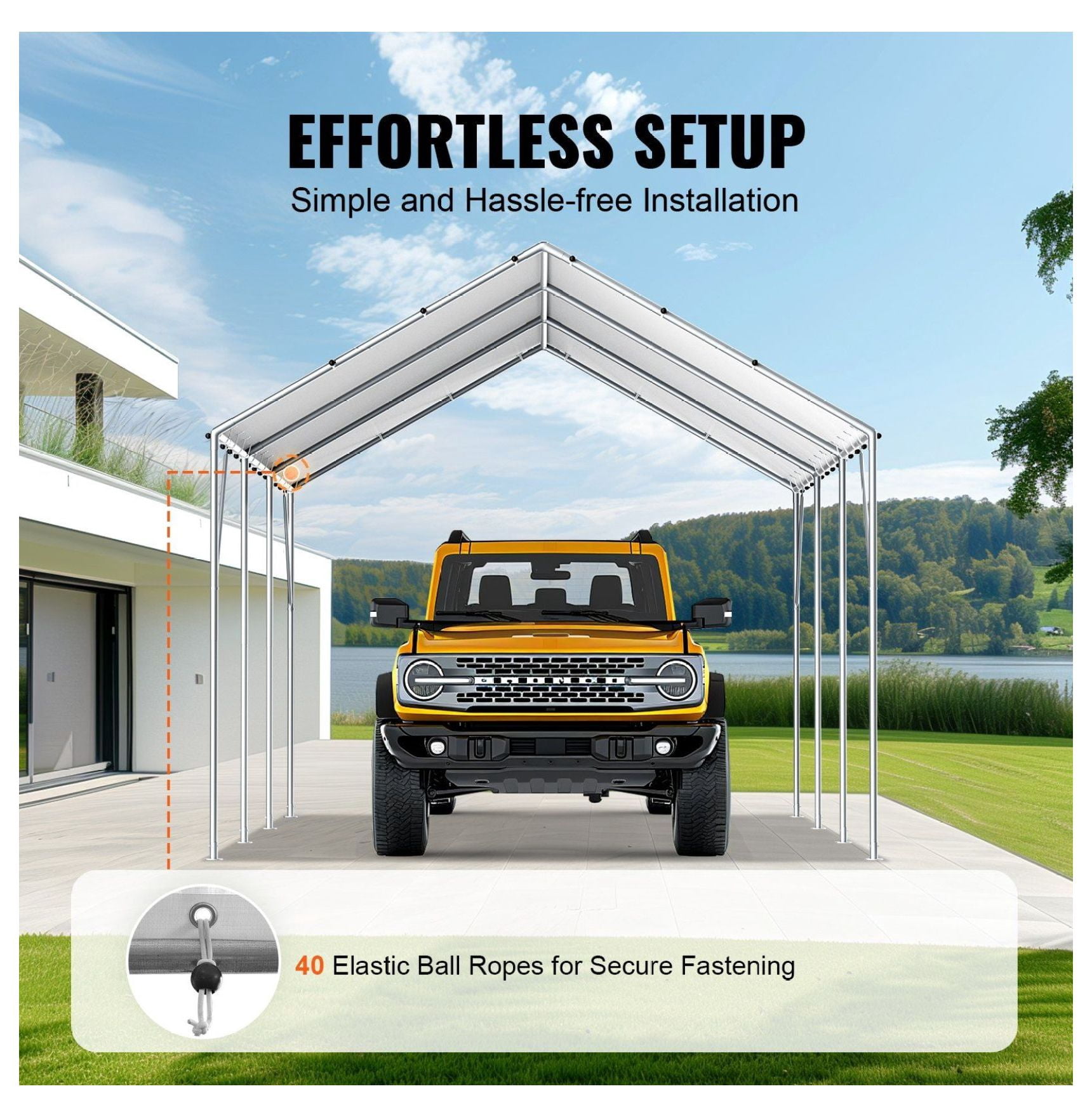 10x20 Carport Canopy Cover Replacement, Waterproof UV Protection Tent Top