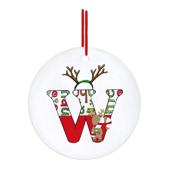 Fiudx Adornos Navideños con Letras Rojas, Alfabeto Acrílico, Colgante con Nombre Personalizado, Decoración Festiva para El Hogar, Diseño de Símbolos Clásicos, Regalo Ideal, 7 X 7 Cm