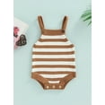 thumbnail image 2 of Franhais Baby Boy Girls Suspender Jumpsuit Casual Striped Newborn Infant Sleeveless Knitted Romper, 2 of 9