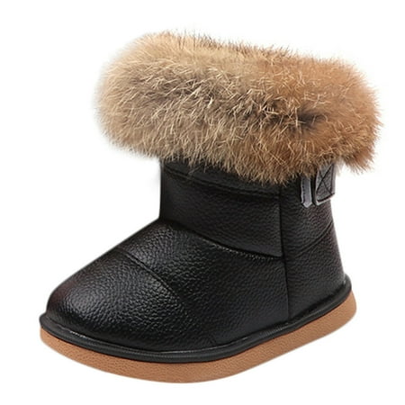 

Baby shoes Kids Baby Infant Boys Girls Child Leather Winter Bootie Warm Snow Shoes Boots Fragarn