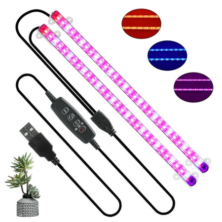 

60 LEDs Grow Light Plants Succulent Grow Lights 3 Function Modes Plant Light Bar 13inch Dimmable Red & Blue LED Growing Lamps with Timer for Indoor Plants Seedlings Hydroponics Flower