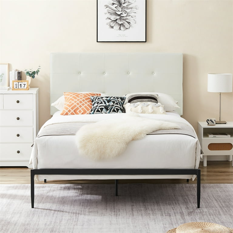 Queen Size Platform Bed Upholstered Platform Bed Frame with