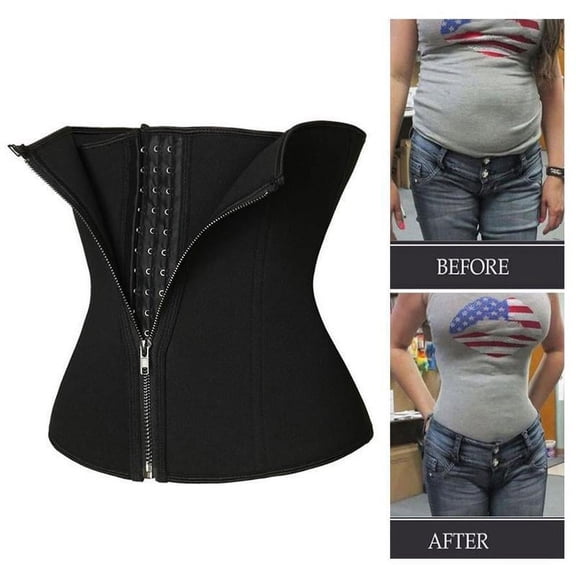 Women's Waist Cincher Belt, Latex Body Shaper with Steel Boning and Zipper, Posture Support Corset for Daily Wear, S-XXXL