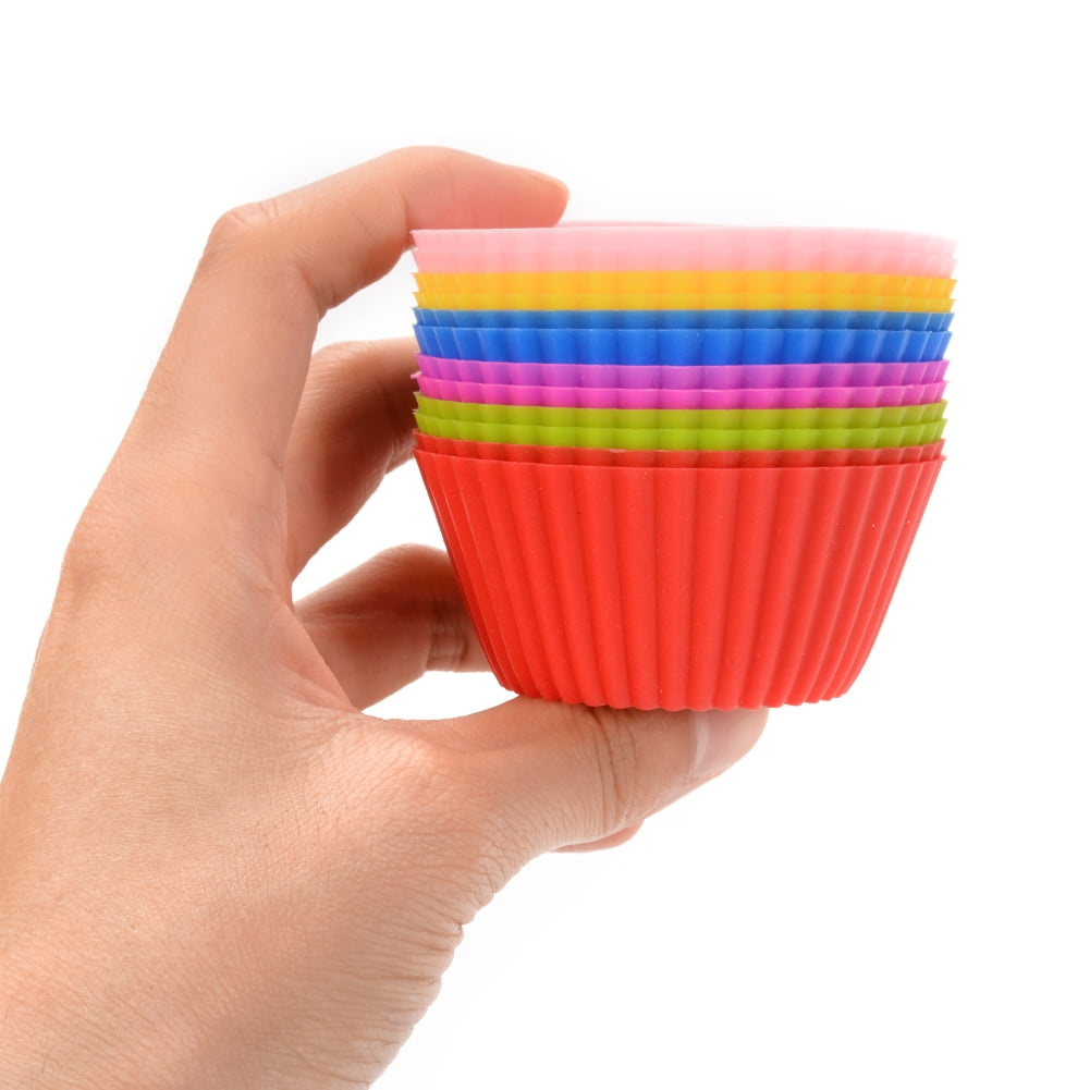 d1HhgJ 12pcs Baking Mini Muffin Cups Reusable Silicone Cupcake Molds Small Baking Cups Truffle Cake Pan Set Nonstick in 6 Colors Silicone Cupcake Liners 12pcs 