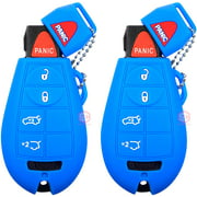 2x New Key Fob Remote Fobik 5 buttons Silicone Cover Fit/For Jeep Commander Grand/Cherokee.