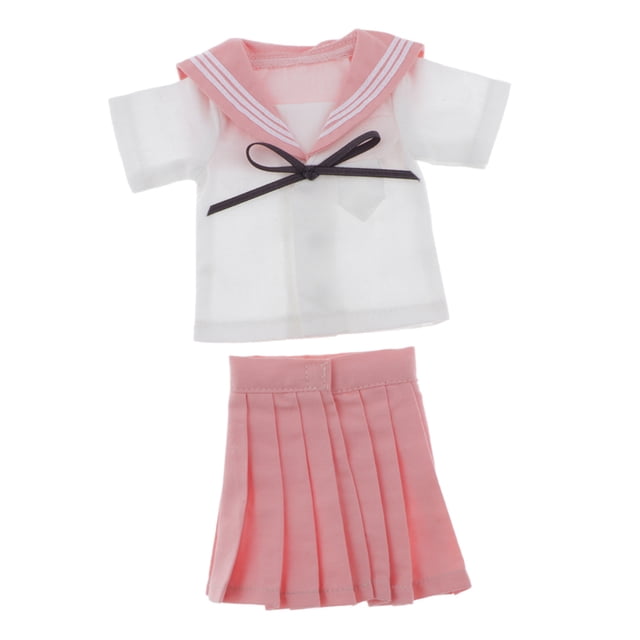Muñeca , ropa para niña, muñeca para estudiantes, uniforme escolar, juego de 2 piezas para 1/4 DOA YO, ropa para muñecas, juguete para jue Rosado Baoblaze Uniforme escolar de muñecas BJD