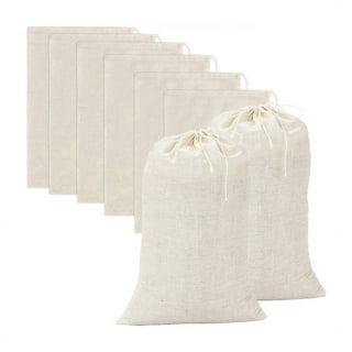 Mandala Crafts Cotton Muslin Bags with Drawstring – Natural Cotton