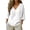 White, variant on Women's V Neck 3/4 Sleeve Linen Blouse Loose Fit Solid Color Summer Top