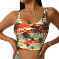 thumbnail image 2 of Lsque Colorful Hawaii Palms Printed Women'S Sports Bra, Compression, Moisture Wicking, High-Impact Sports Bra For Women,Supportive sports bra-X-Large, 2 of 9