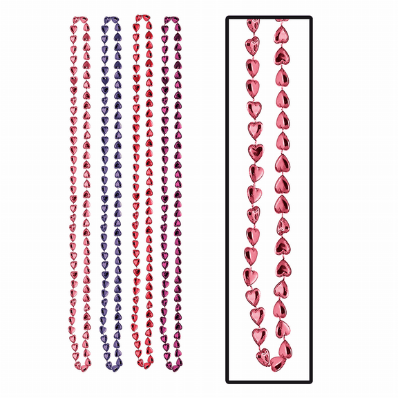 Beistle 70573 Candy Heart Beads Party Favors, 33-Inch, 4 Per Package