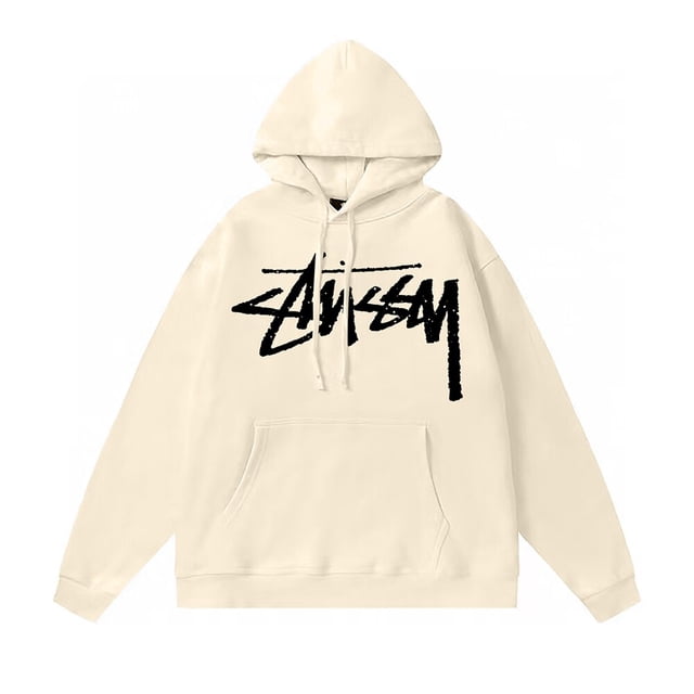 Stussy-Sudadera con capucha de algodón para hombre y mujer, suéter de manga larga con estampado, novedad de 2023
