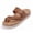 Brown, variant on Women Sandals Toe Loop Slides Platform PU Leather Espadrilles Casual Beach