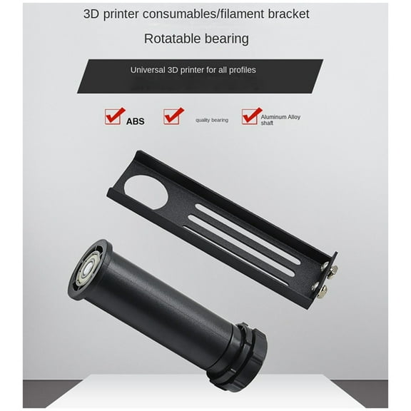 3D Printer Filament Holder Spool Support Compatible ABS/PLA /PETG/TPU 3D Printer Material Rolls Can Rotate Fixed Device,Black