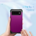 thumbnail image 3 of Mantto for Google Pixel 6 Case, 3 in 1 Heavy Duty Rugged Hybrid Anti Slip Shockproof Hard PC Cover Soft Silicone Bumper Non-Slip Protective Phone Case Cover for Google Pixel 6 2021,Purple, 3 of 8