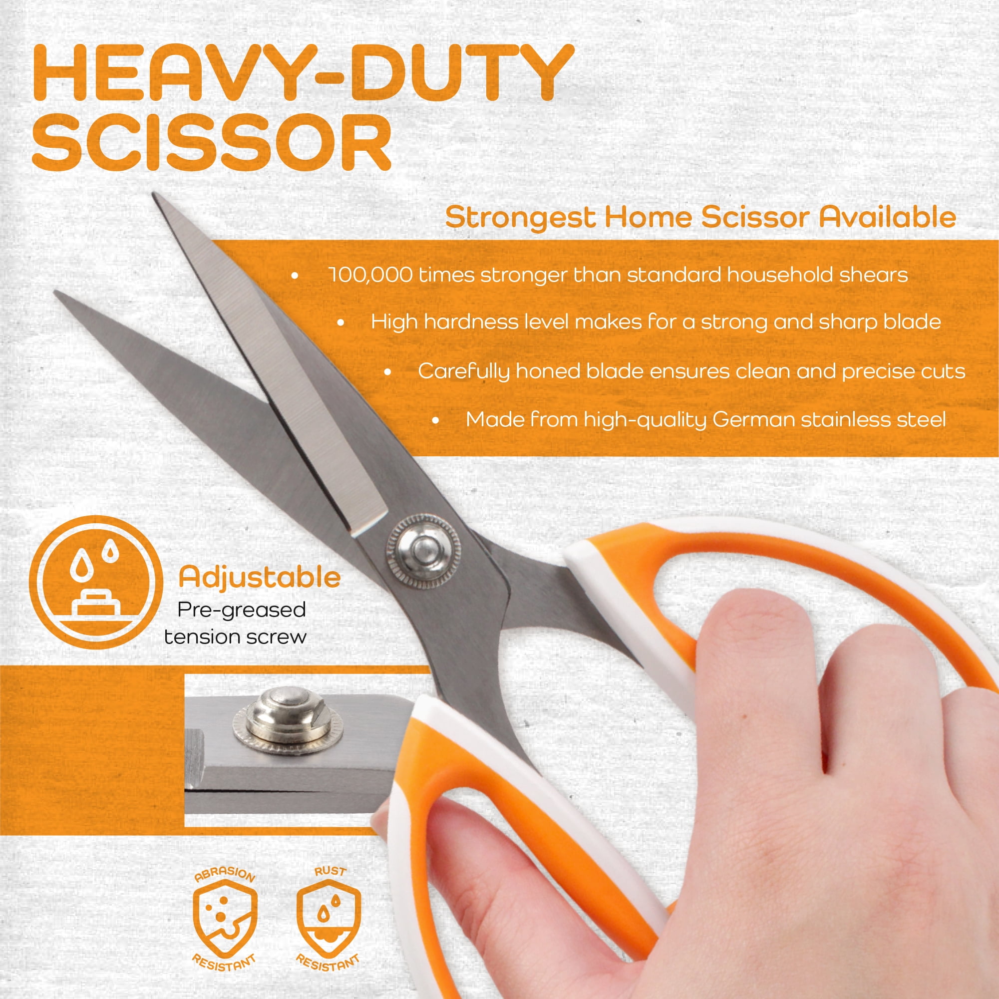JubileeYarn Workhorse Bertha All Purpose Heavy Duty Scissors - Orange & White - 30 Scissors