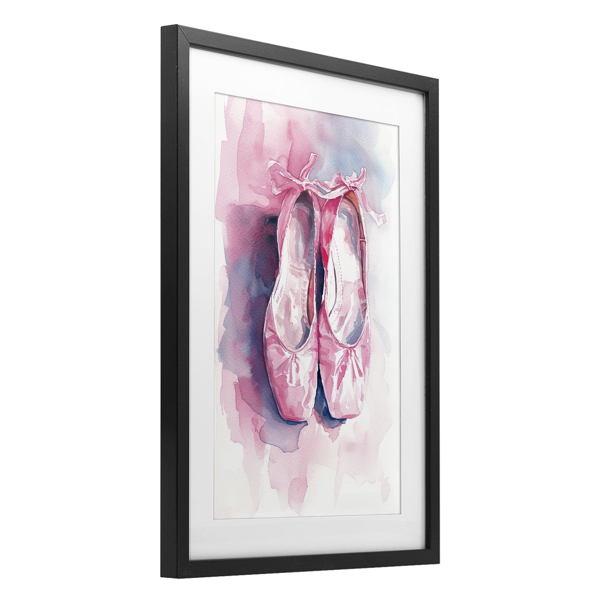 Stupell Industries Blush Ballet Slippers Black Framed Print Under Glass, design by Ray Powers