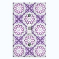 thumbnail image 1 of Metal Light Switch Plate Cover Mandala Purple Gray Floral Pattern Damask MDL107, 1 of 13