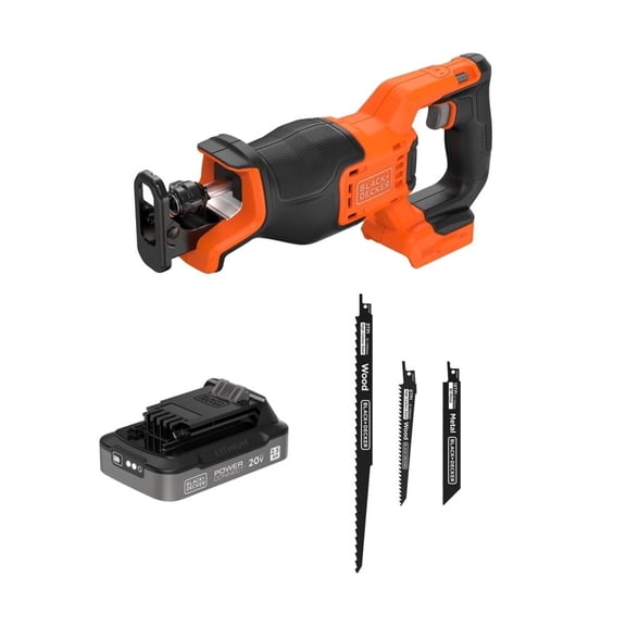 BLACK DECKER 20V MAX* POWERCONNECT Cordless Brushless Reciprocating Saw Kit (Battery & Charger Included)