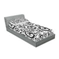 thumbnail image 2 of Ambesonne Vintage Fitted Sheet & Pillow Sham Set, Antique Chinese Dragon, Twin, Black and White, 2 of 2