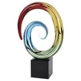 thumbnail image 2 of 10" Rainbow Glass Abstract Hand Painted Sculpture, 2 of 3