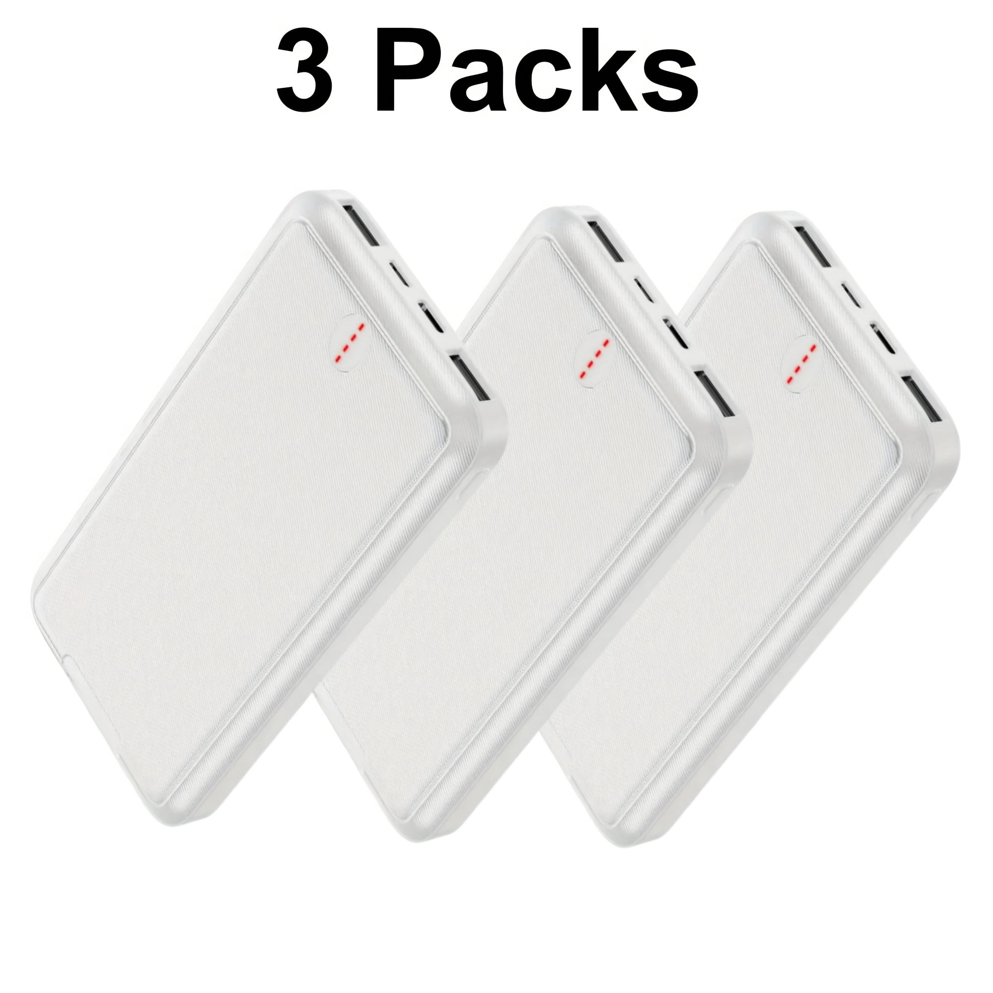 3 Packs Power Bank, Portable Charger 10000mAh Battery Pack With Dual USB Ports, Slim Design, Compatible For Smartphones, Tablets, And Other USB Devices. (3 Packs)