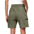 thumbnail image 6 of Bloomae Women's Hiking Cargo Shorts with Zipper Pockets Drawstring Elastic Soft High Waisted Quick Dry 7 Inch Long Shorts for Women Golf Athletic Brown S, 6 of 8
